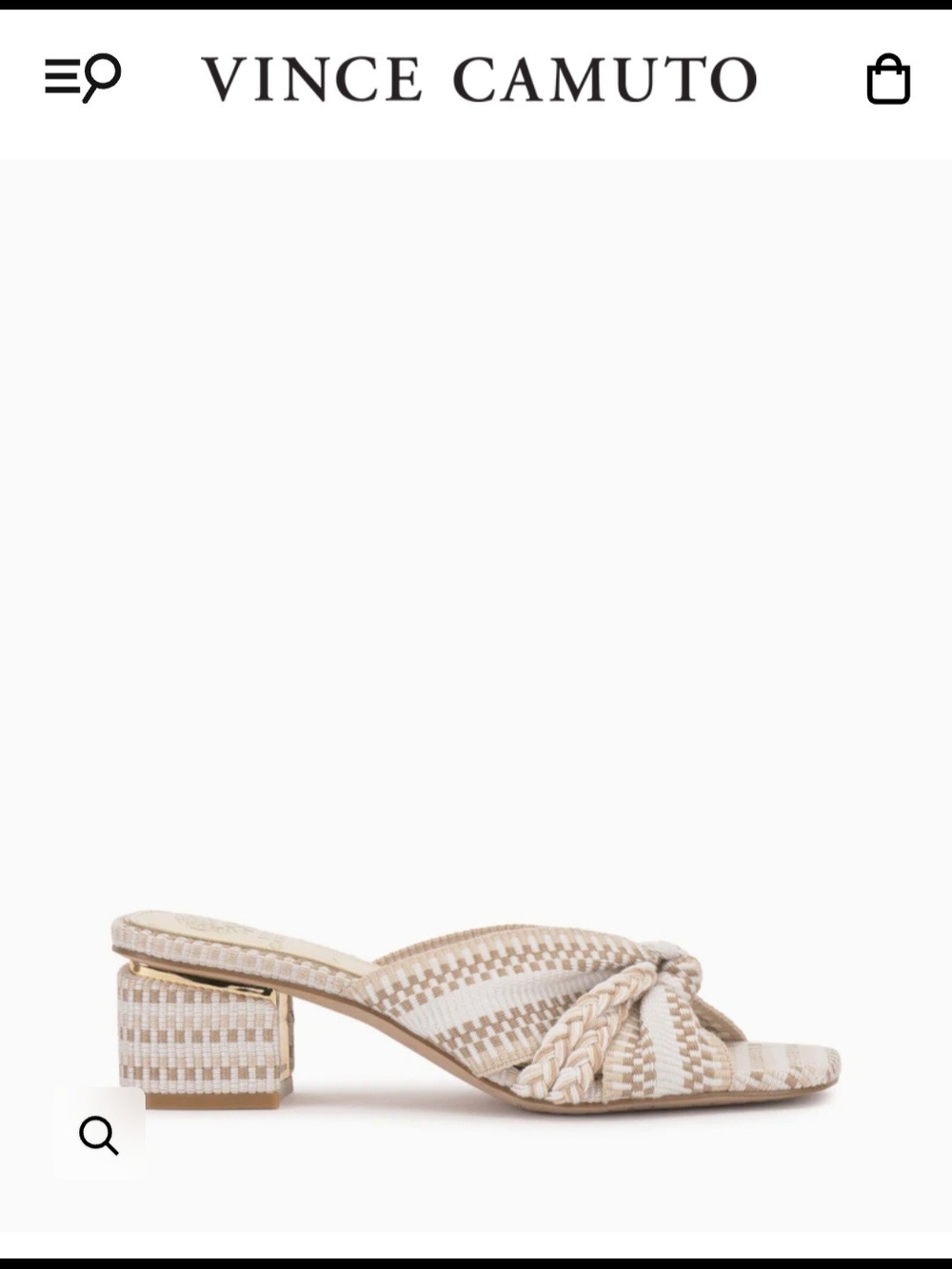 Vince Camuto Braided Neutral Block Heel Slide
